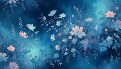 Clear Plain Shiny Warm Soft Vintage Bokeh Cloudy Wave Like Geometric Blue Background or Texture