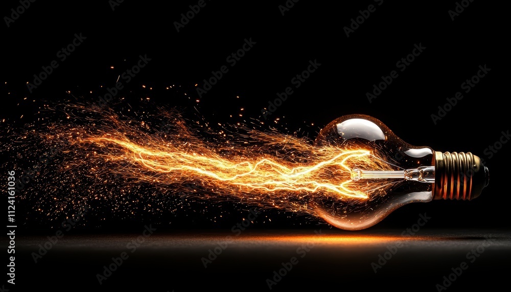 Poster dynamic light burst abstract digital art innovative concept dark background high-speed capture energ