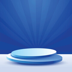 Giveaway podium with lighting, Stage Podium Scene with for Award, Decor element background. Vector illustration
