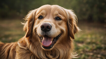 Very happy golden retriever

