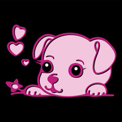 Naklejka premium Cute Puppy and Dog Face Icon Set Bundle Featuring Cartoon Animal Heads, Emoticons, and Avatars of Various Breeds Like Bulldog, Pug, Husky for Stickers, Kids’ Designs, and Pet-Themed project