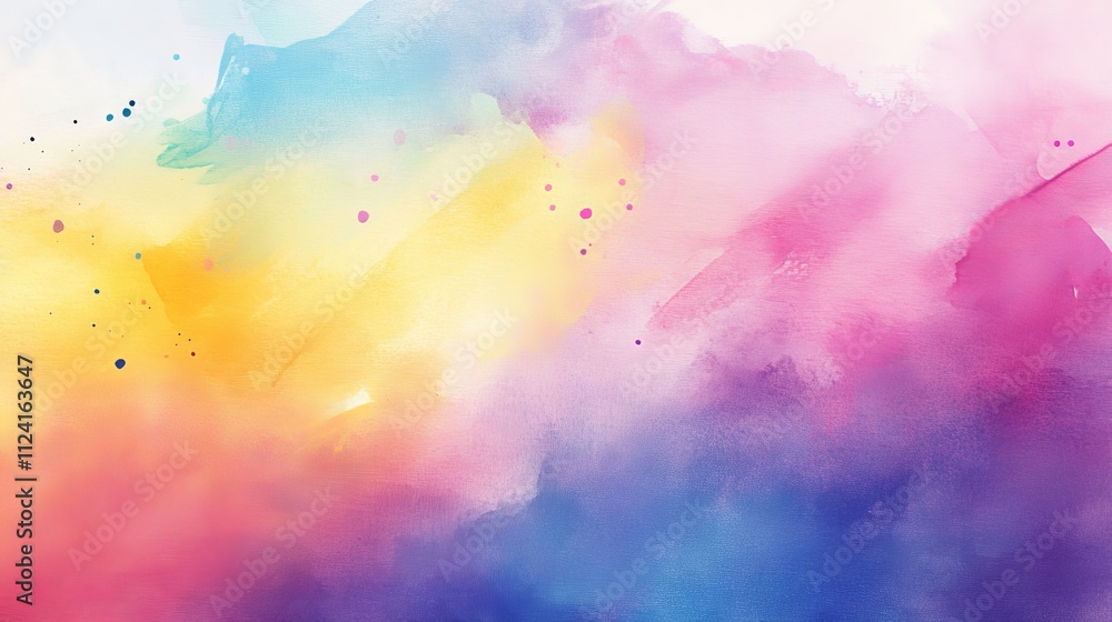 Poster vibrant abstract watercolor painted background with colorful brushstrokes and dynamic fluid patterns