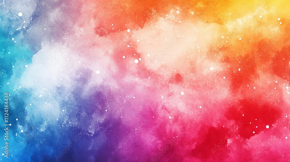 Poster vibrant abstract watercolor painted background with colorful brushstrokes and dynamic fluid patterns