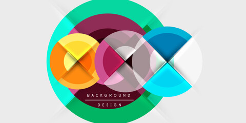 Techno circles and semi circles. Vector Illustration For Wallpaper, Banner, Background, Card, Book Illustration, landing page