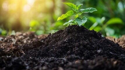 Nurturing new life seedling growth in lush forest soil under soft sunlight nature photography vibrant ecosystem close-up perspective