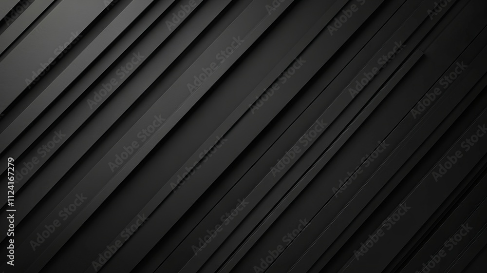 Aufkleber 3d black geometric abstract background with overlapping layers, diagonal lines, and striped patterns