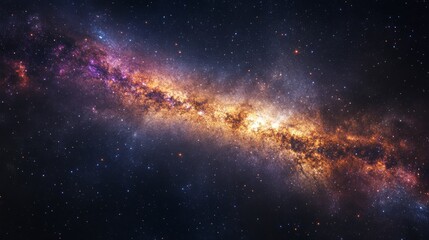 Obraz premium Stunning cosmic galaxy and nebula with star-filled sky and glowing energy