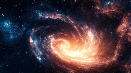 Stunning cosmic galaxy and nebula with star-filled sky and glowing energy

