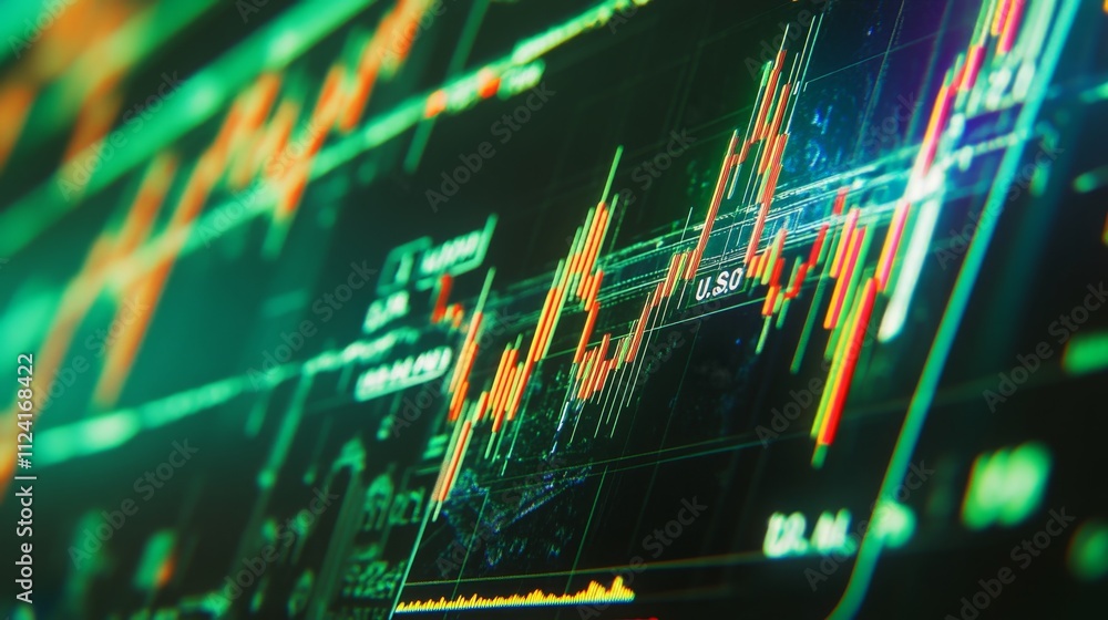 Poster market analysis trends financial sector data visualization digital environment dynamic viewpoint inv