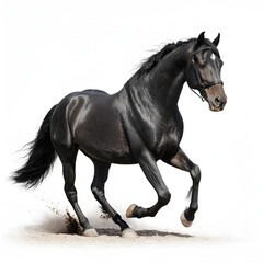 black horse on white