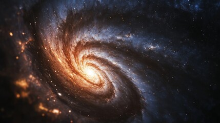 Stunning cosmic galaxy and nebula with star-filled sky and glowing energy

