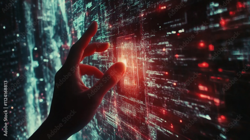 Poster digital interaction event futuristic technology environment virtual interface content cybernetic spa