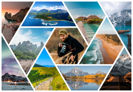 Photo Collage Frame Effect Mockup