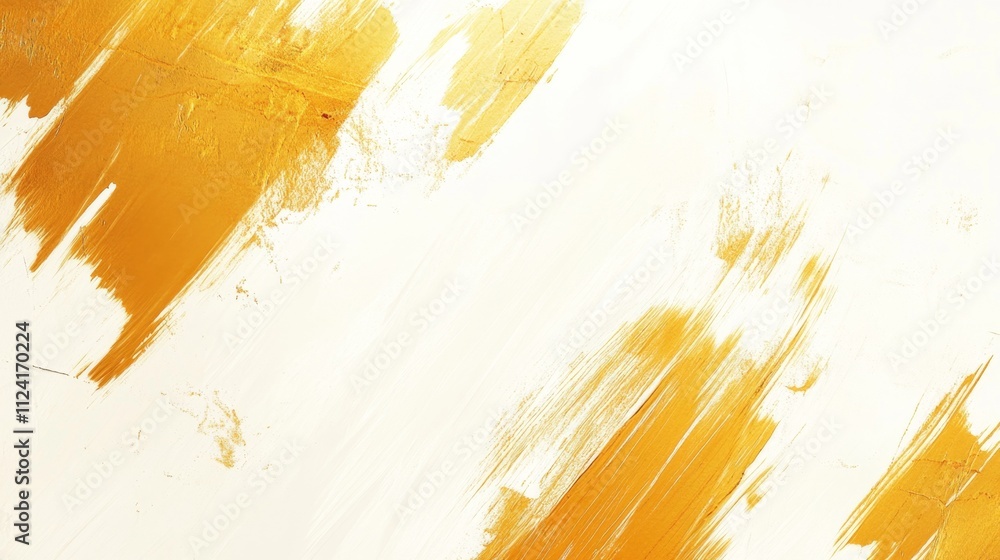 Poster dynamic golden brushstrokes art studio abstract artwork creative environment close-up view visual se