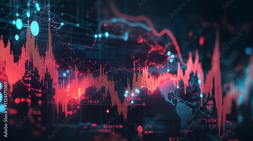 Poster data visualization insights global financial markets digital art high-tech environment macro viewpoi