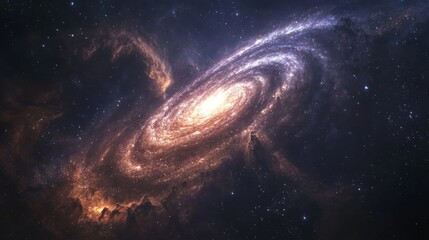 Fototapeta premium Stunning cosmic galaxy and nebula with star-filled sky and glowing energy
