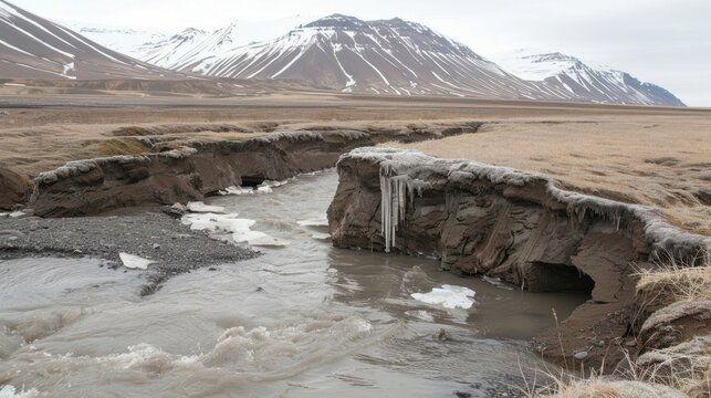 Permafrost: Ground frozen all year is starting to thaw due to rising temperatures, releasing carbon that has been trapped for millennia, amplifying climate change.
