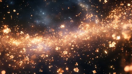 Naklejka premium Stunning cosmic galaxy and nebula with star-filled sky and glowing energy