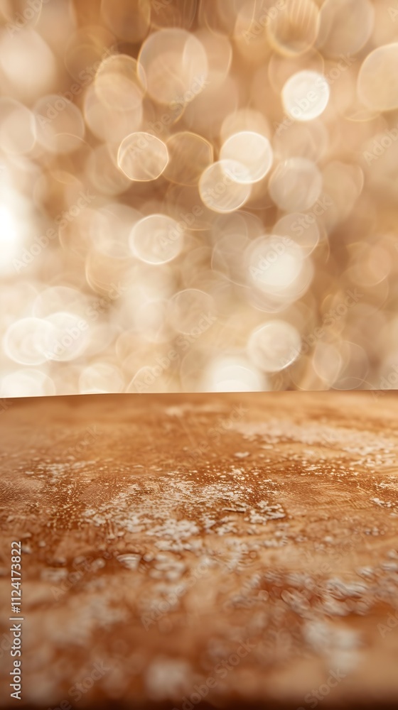 Poster a blurred background with a textured surface, creating a warm, inviting atmosphere.