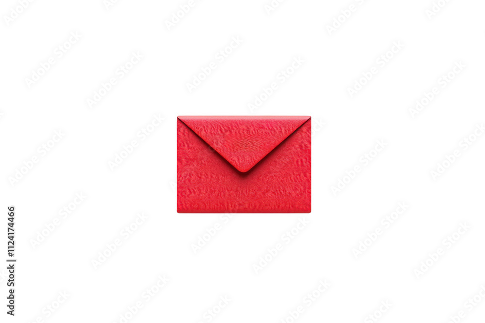 Poster a vibrant red envelope with a pointed flap, symbolizing messages and correspondence.