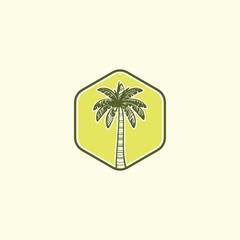 palm tree island logo vector