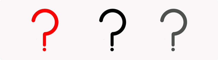  question mark vector icon . isolated transparent . black outline and filled version . AI 10 / EPS 10 