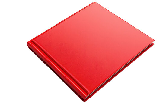 A vibrant red binder with a sleek design, ideal for organizing documents and enhancing workspace aesthetics.