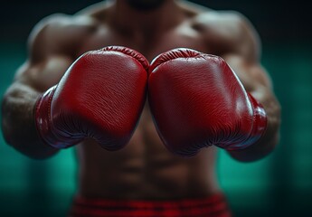 Boxer wear red gloves Ready for Fight