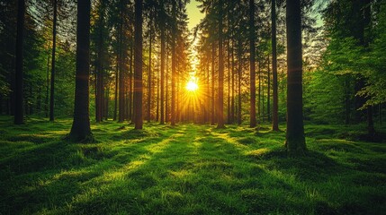 Obraz premium Forest backgrounds outdoors woodland.