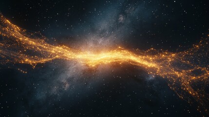 Stunning cosmic galaxy and nebula with star-filled sky and glowing energy