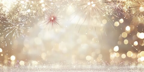 Sparkling Firework Lights Create a Beautiful Background with Bokeh Effect for Celebration and Festive Occasions in High Resolution