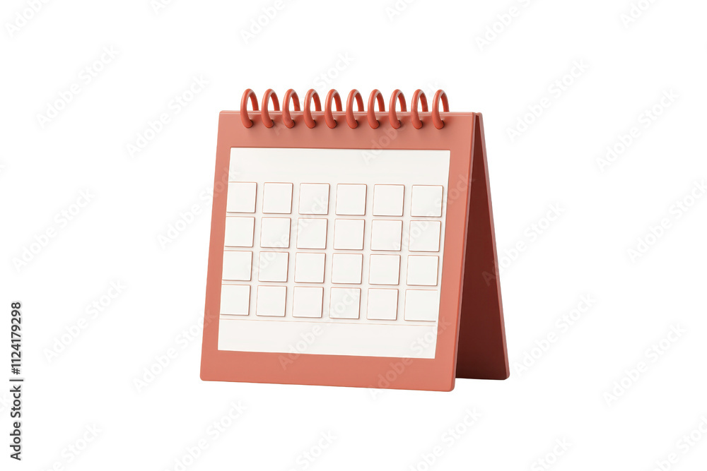 Poster a compact, stand-up calendar with a spiral binding featuring a grid layout for dates.