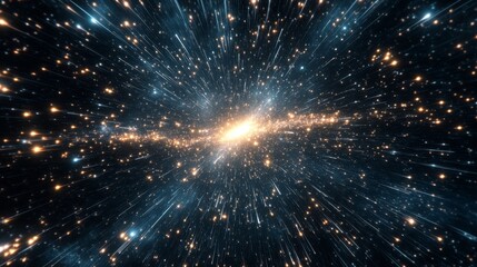 Fototapeta premium Stunning cosmic galaxy and nebula with star-filled sky and glowing energy