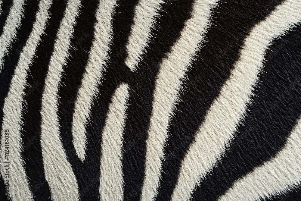 Poster close-up of zebra stripes showcasing the unique pattern and texture of their fur.