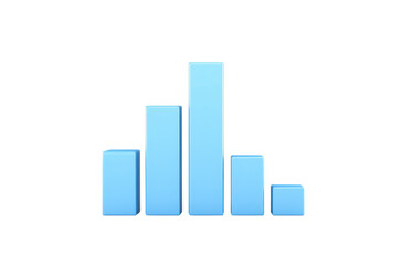 A series of vertical bars in varying heights, depicted in a gradient of blue shades, resembling a visual representation of data or metrics.