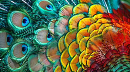 Obraz premium peacock feather closeup