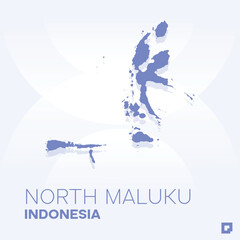 North Maluku vector map, Vector map of North Maluku, editable eps, AI files, Vector illustration of North Maluku vector map