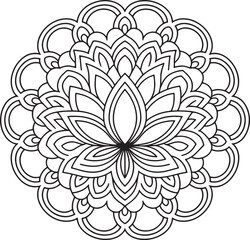 Outline Mandala for Coloring Book Page. Oriental Mandala vector. Mandala Coloring book line art vector illustration. Vector abstract mandala pattern.