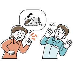 女性客からカスハラを受ける男性スタッフ