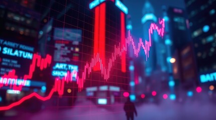 A vibrant cityscape with a stock market graph overlay, symbolizing financial growth.