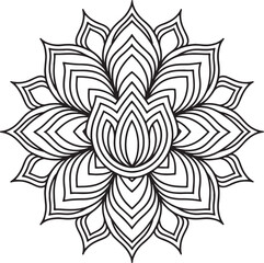 Outline Mandala for Coloring Book Page. Oriental Mandala vector. Mandala Coloring book line art vector illustration. Vector abstract mandala pattern.