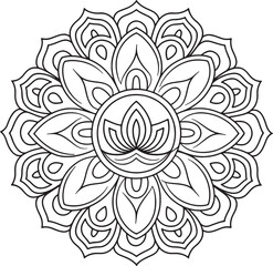 Outline Mandala for Coloring Book Page. Oriental Mandala vector. Mandala Coloring book line art vector illustration. Vector abstract mandala pattern.