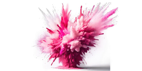 Obraz premium A vibrant explosion of pink and white colors, resembling a colorful cloud of powder.