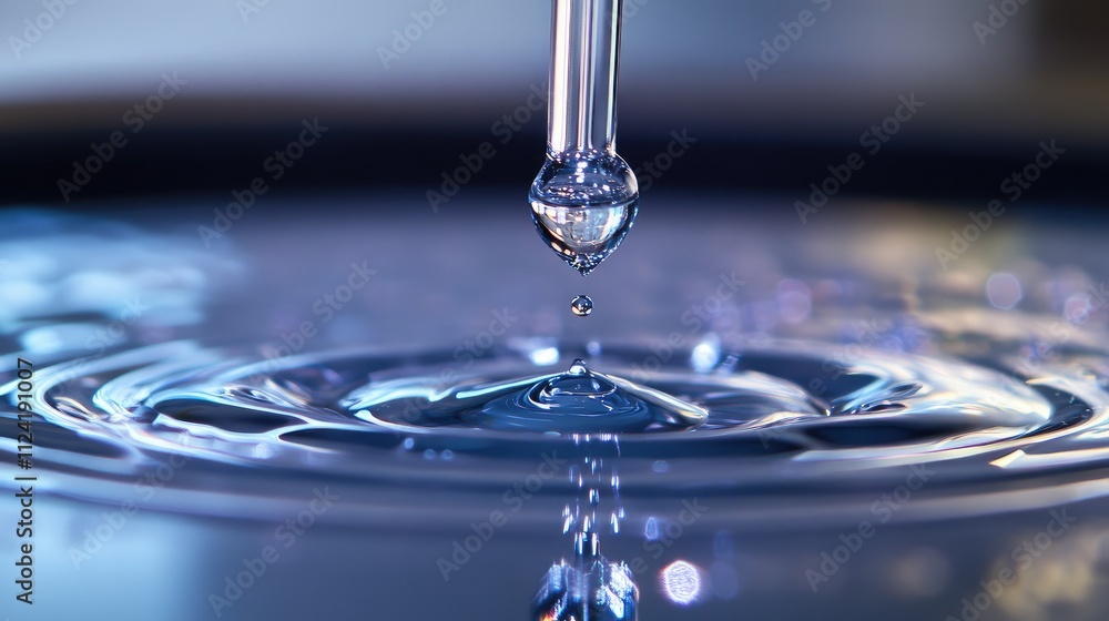 Poster close-up of a droplet being added to a microscope slide using a pipette.