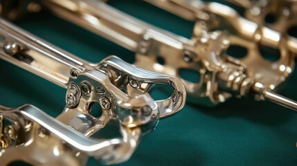 Obraz premium Close-up of orthodontic instruments, including bracket placement tools.
