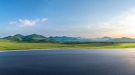 Serene Mountain Landscape with Empty Road