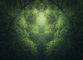 Enchanted Forest Pathway - A Verdant and Mystical Scene