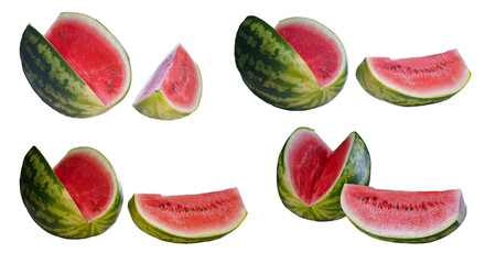 Cut watermelon on white background