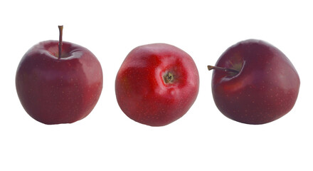Red apples on a white background