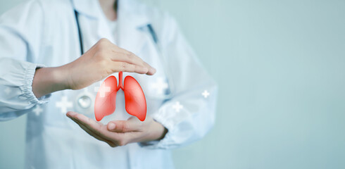  Health care and medical about lungs. respiratory disease, lung cancer, bronchitis, bronchial...